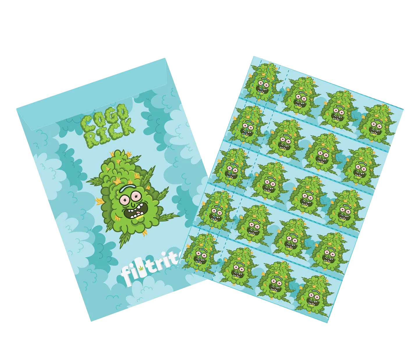 Filtros de papel personalizados con el diseño de Cogorick producidos por Elfiltrito